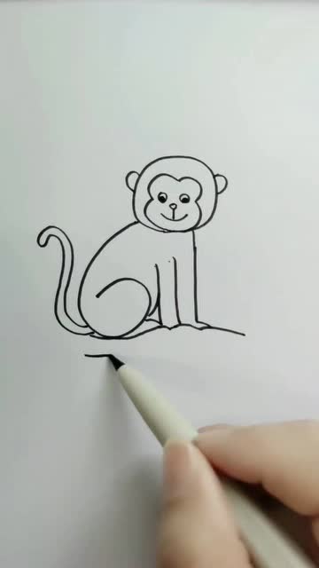用阿拉伯数字,画小猴子
