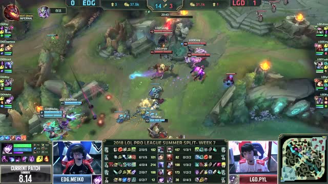 LPL夏季赛比赛视频W7D7 LGD vs EDG 第2场免费观看