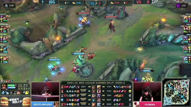 LPL夏季赛比赛视频W8D4 V5 vs JDG 第2场免费观看