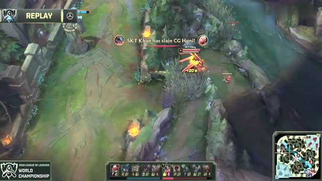 SKT新老上单较量：Khan剑魔单杀Huni吸血鬼免费观看