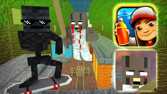 我的世界动画：怪物学院 地铁跑酷小游戏，搞笑篇免费观看