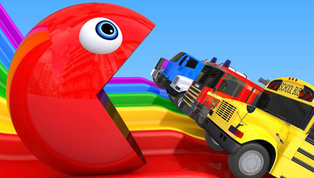 吃豆大作战：吃豆人VS彩虹水滑梯 益智学习颜色免费观看