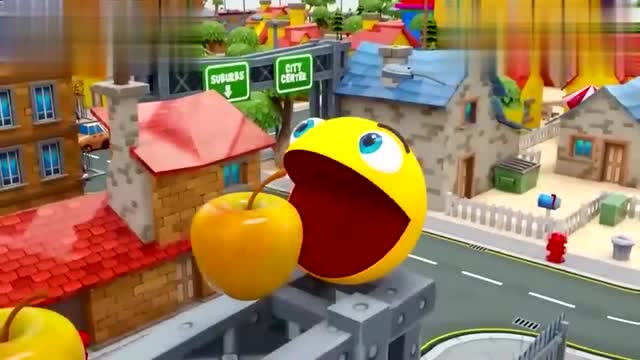 吃豆人大作战：吃豆人在城市里吃了很多东西，还遇到了机械怪兽免费观看