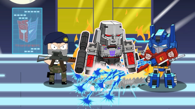 迷你世界格斗动画第128集：变形金刚威震天能挡住擎天柱的技能吗免费观看