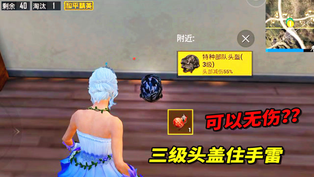 和平精英：用三级头把手雷盖住，可以挡住爆炸范围伤害？免费观看
