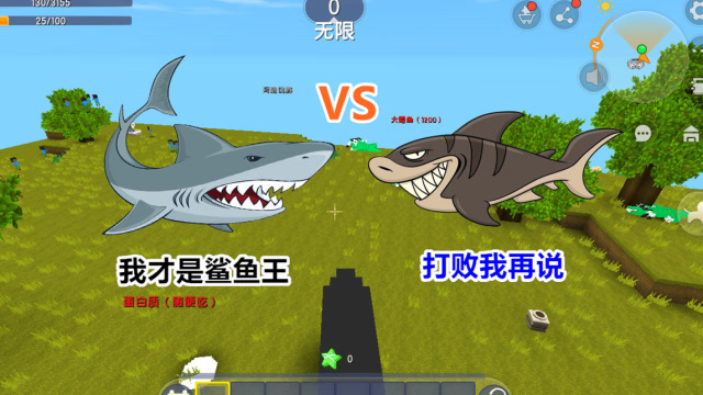 迷你世界：大鲨鱼吃小鲨鱼，小表弟引我上钩，变身鲨鱼王袭击我免费观看