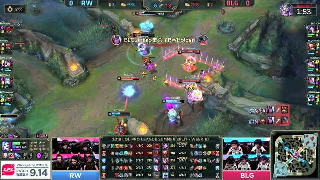 LPL夏季赛比赛视频W10D2 RW vs BLG 第1场免费观看