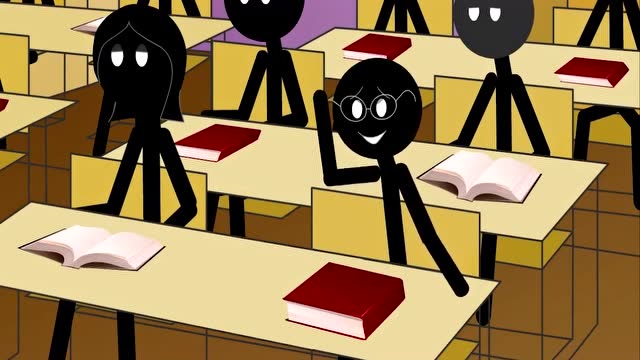 搞笑铅笔画:火柴人上课答题, 结尾厉害了!免费观看