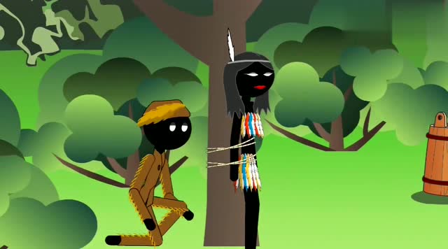 原始火柴人：火柴人为了取暖，钻进了马的肚子，结果悲剧了！免费观看