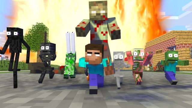 MC动画怪物学院《生化危机》，挂王级凋零骷髅太恐怖无伤秒僵尸！免费观看