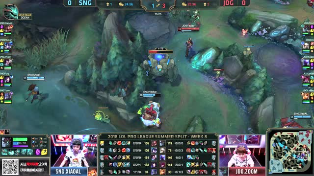 LPL夏季赛比赛视频W8D6 JDG vs SNG 第1场免费观看
