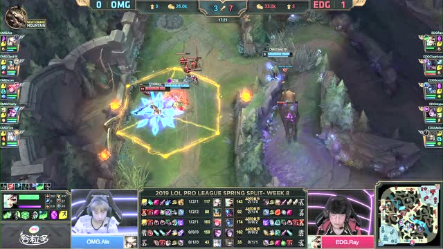 LPL春季赛比赛视频W8D1 OMG vs EDG 第2场免费观看