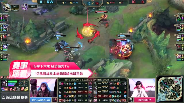 赛事速看0121:IG完美节奏,2:0轻松取胜RW免费观看