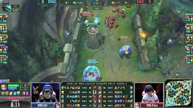 LPL夏季赛比赛视频W2D3 RNG vs SNG 第1场免费观看