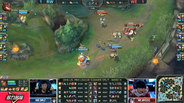 LPL夏季赛比赛视频W10D7 RW vs WE 第3场免费观看