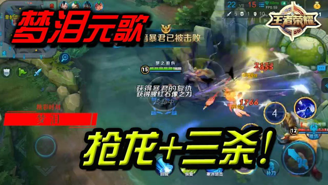 王者荣耀：一波伤害直接带走，梦泪元歌抢龙加三杀！免费观看