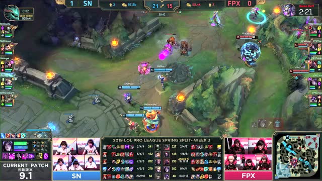 LPL春季赛比赛视频W3D3 FPX vs SN 第2场免费观看
