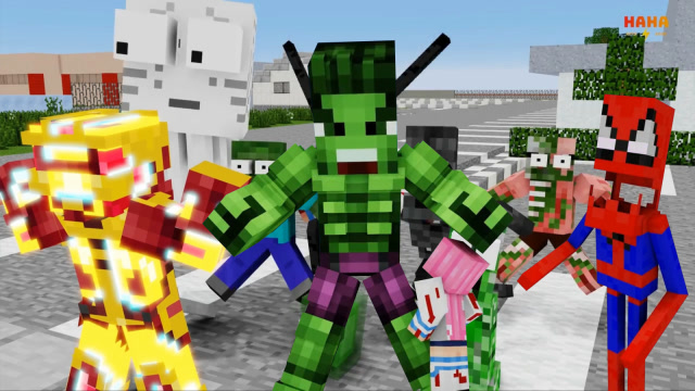 我的世界 HIM变身蜘蛛侠对抗僵尸免费观看