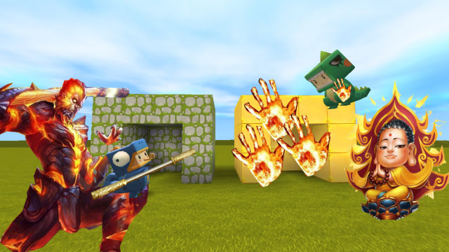 迷你世界：小表弟被压在五指山下五百年，最后将“如来”打败了免费观看