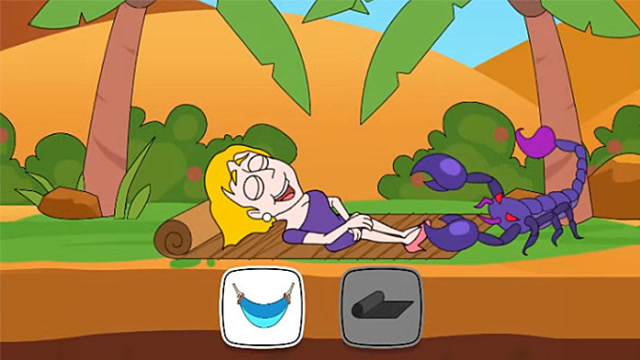 救救那个女孩益智游戏 小姐姐躺在地上睡觉，结果爬过来蝎子免费观看