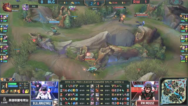 LPL夏季赛比赛视频W6D3 BLG vs RW 第2场免费观看