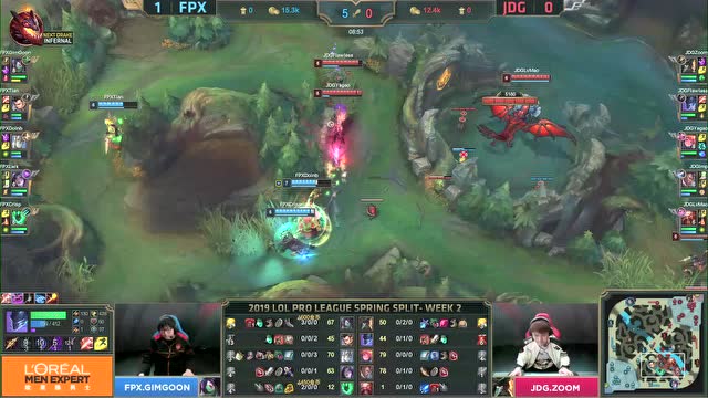 LPL春季赛比赛视频W2D3 JDG vs FPX 第2场免费观看