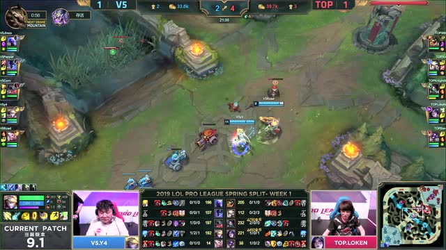 LPL春季赛比赛视频W1D4 TOP vs V5 第3场免费观看