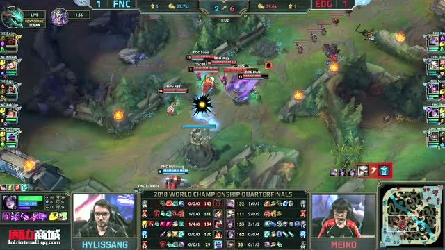 S8淘汰赛比赛视频 FNC vs EDG 第3场免费观看