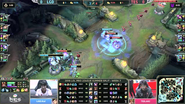 LPL夏季赛比赛视频W7D4 TES vs LGD 第1场免费观看