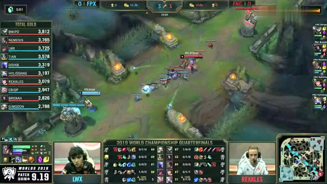 英雄聯盟S9八強賽 FPX vs FNC 第1場