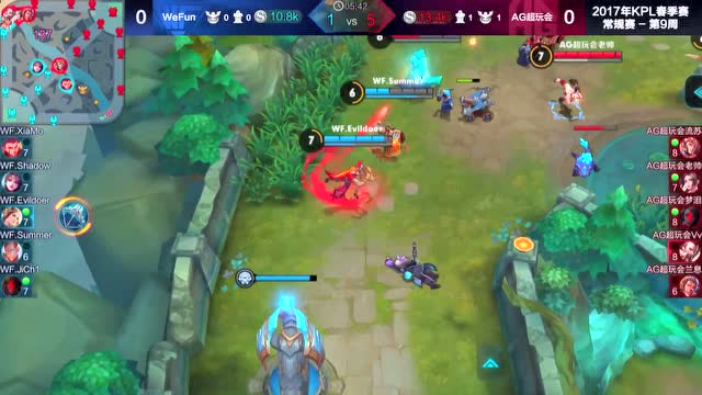 王者荣耀KPL AG超玩会WF第一场老帅不知火舞扇子自带雷达免费观看