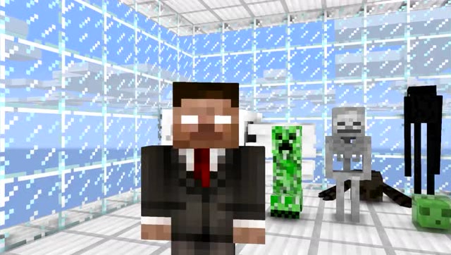 骷髅人和小狼等比赛过空中断桥一起坠落！我的世界游戏动画免费观看