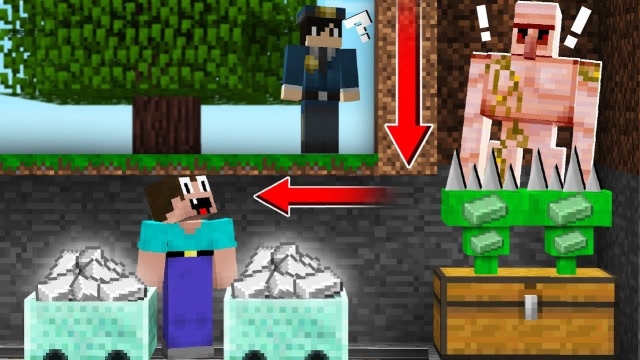 被铁傀儡欺负后，史蒂夫用漏斗做陷阱，惊喜发现致富之路！免费观看