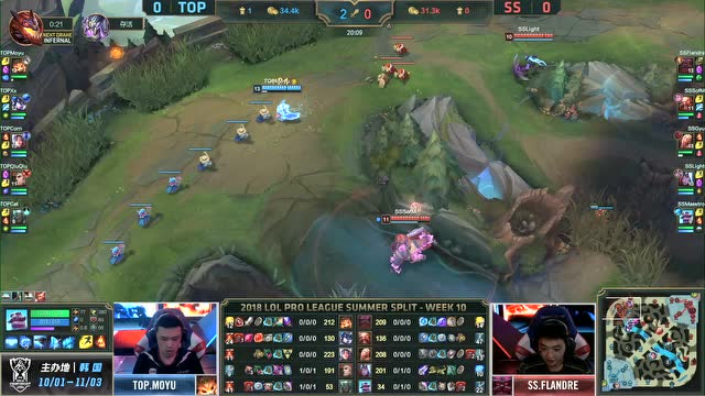 LPL夏季赛比赛视频W10D4 TOP vs SS 第1场免费观看