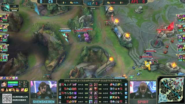 S8淘汰赛比赛视频 AFS vs C9 第1场免费观看