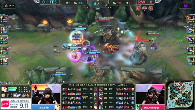 LPL夏季赛比赛视频W4D1 TES vs RW 第1场免费观看