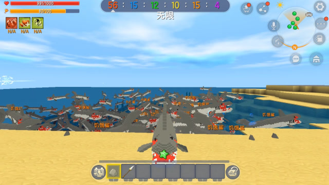 迷你世界：半仙变成了饥饿鲨，不仅可以无限召唤小弟还可以上岸！免费观看