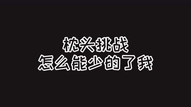 枕头挑战不能少我.