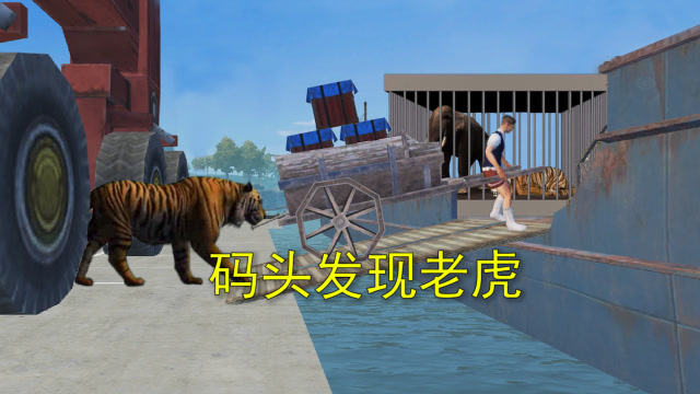 和平精英：码头的货船上，发现一批空投，还有一只大老虎免费观看