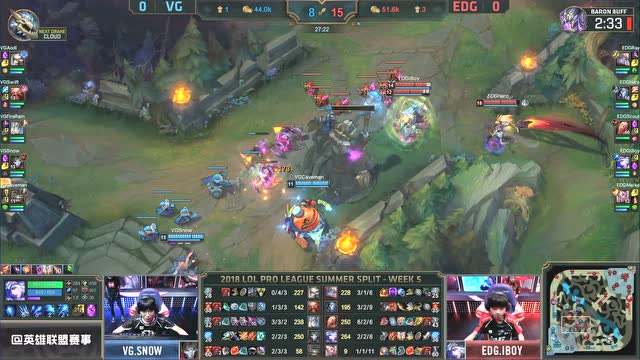 LPL夏季赛比赛视频W4D5 VG vs EDG 第1场免费观看