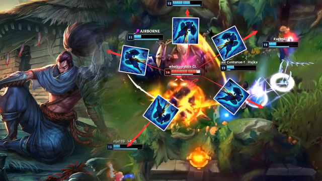 LOL亚索一人面对五人，冷静操作豪取五杀免费观看