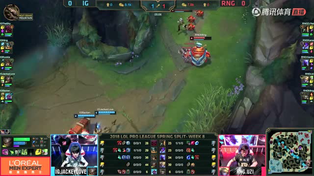 LPL春季赛W8D6 RNG vs IG 第1场比赛视频免费观看