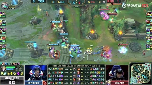 LPL夏季赛比赛视频W6D6 RNG vs TOP 第2场免费观看