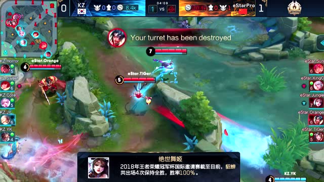 20180809王者冠军杯国际邀请赛 半决赛 eStarPro vs KZ_2免费观看