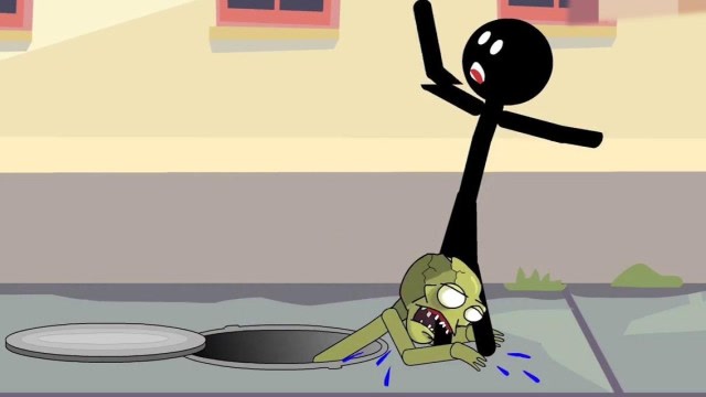 火柴人：火柴人以为是万圣节，竟然被僵尸拖到下水道，情况危急免费观看