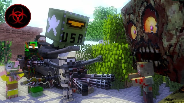 我的世界 史蒂夫坦克炮轰巨大僵尸团免费观看