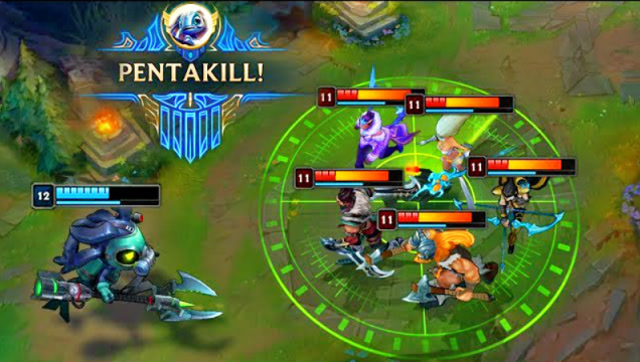 LOL：史诗五杀秀，一个R大五个？开始你的单人表演！免费观看