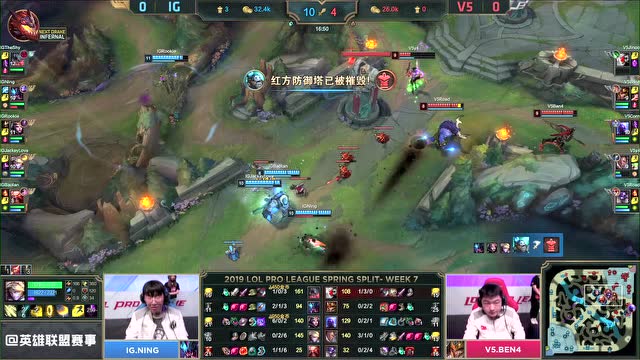 LPL春季赛比赛视频W7D3 IG vs V5 第1场免费观看