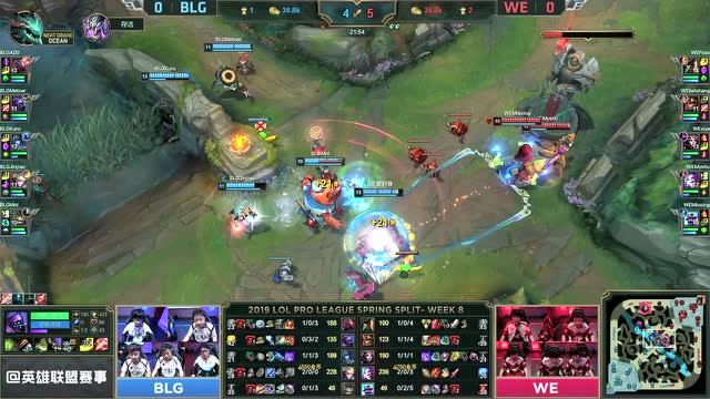 LPL春季赛比赛视频W8D2 WE vs BLG 第1场免费观看