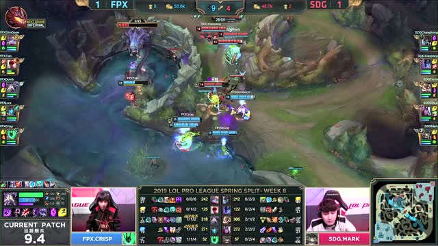 LPL春季赛比赛视频W8D6 SDG vs FPX 第3场免费观看